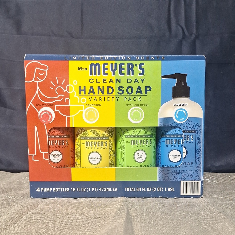 Mrs. Meyers Clean Day Hand Soap Variety Pack, 16 Fluid Ounce 4 Pack Limited Ed
